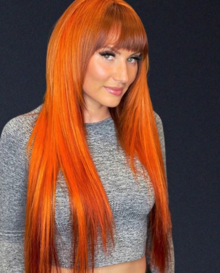 Vibrant orange hair color